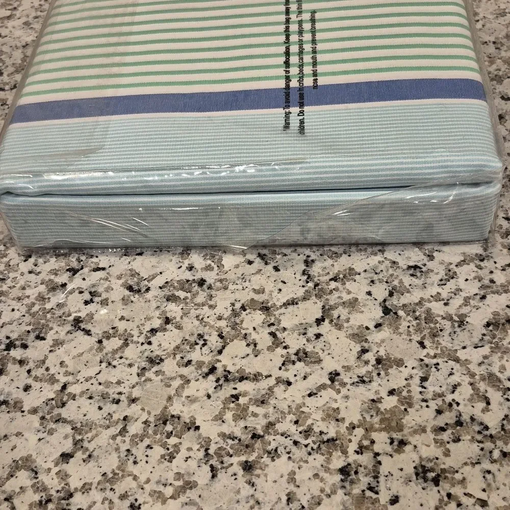 The Company Store Twin Duvet Cover Shoreline Stripe 100 Cotton NEW